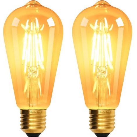 2er-Pack E27-Vintage-LED-Glühbirnen, ST64, 4 W, 220–240 V, 2700 K warmweißes Licht, bernsteinfarbenes Glas, Edison-Glühbirne [Classe énergétique E] (1/5)