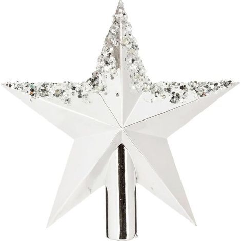 Paris Prix - Cimier étoile Gouttes colorama 22cm Argent