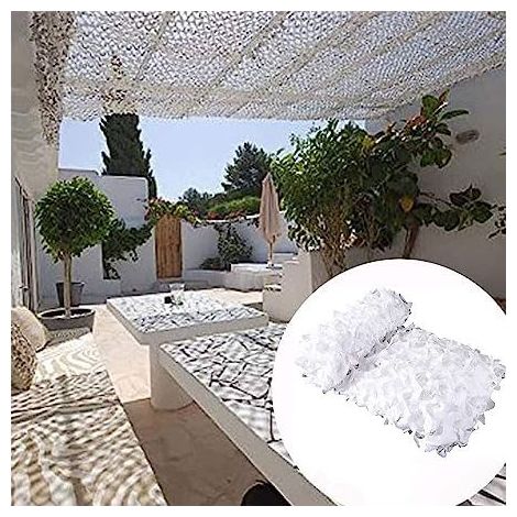 QAZQA Filet de Camouflage Blanc 210D Filet de Camouflage Crème Solaire Filet D'ombrage pour la décoration de fête de Camping(Size:3×5m) (1/5)