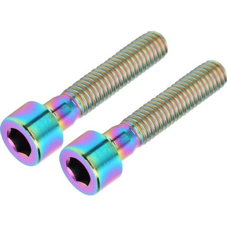 Lot de 2 vis M6x30 mm pour potence de guidon de vélo (VTT/vélo de route), vis de fixation pour jeu de direction, couleur éclatante (1/5)