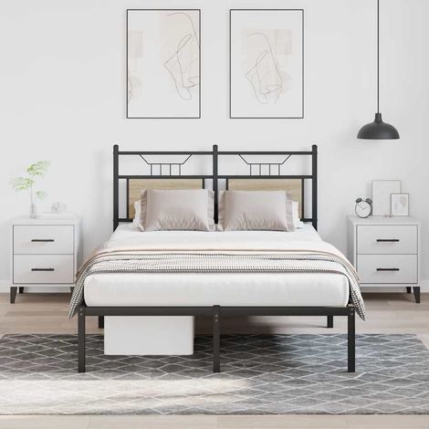 Bed Frame without Mattress Sonoma Oak 120x190 cm Small Double Engineered Wood vidaXL (1/5)