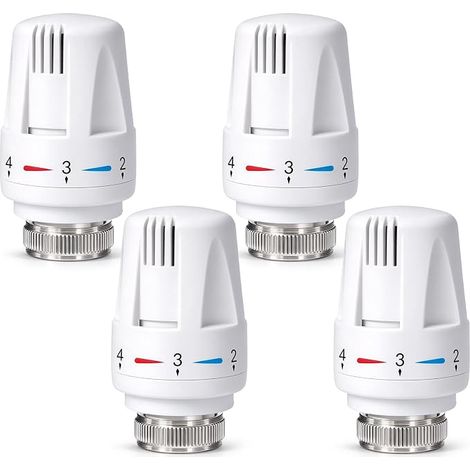 Lot de 4 thermostats de radiateur M30 x 1,5 (30 mm), thermostat de (1/5)