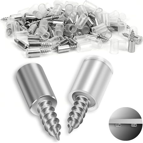 60 Stück Regalbodenträger Ø7.5mm Bodenträger Selbstschneidende Schraube Einlegeboden Halter Regalbodenhalter mit Transparenter Anti-Rutsch-Abdeckung für Schrank Bücherregal Schaukasten Möbel (1/5)