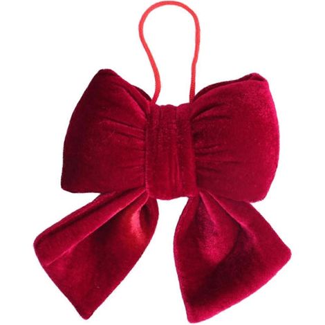 Rouge velours en peluche Noël nœuds décoratifs, vintage peluche décoration pour couronnes Garlands mariage,C,Small (1/5)