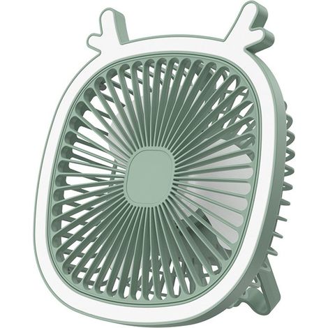 Ventilador de escritorio USB con 3 velocidades – Ventilador silencioso con luz LED para el hogar y la oficina. (1/2)