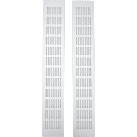 Jeffergarden 2 pièces Grille de ventilation en alliage d'aluminium plaque de ventilation rectangulaire pour armoire armoire à chaussures placard 80x500mm