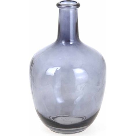 Vase Déco en Verre "Jarre" 30cm Bleu Gris
