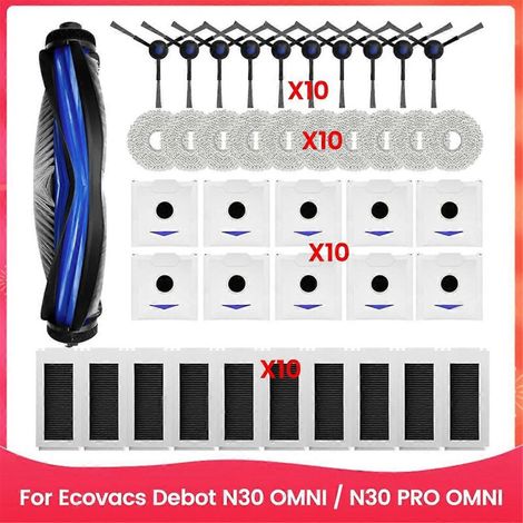 Kit de 41 pièces comprenant brosse, filtre, sac à poussière et chiffon de nettoyage pour aspirateur Ecovacs Debot N30 Omni N30 Pro Omni (1/5)