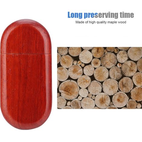 Clé USB 64GB en Bois Exotique, Format Ovale avec Boîtier de Protection, Mémoire Flash USB 2.0 (1/5)