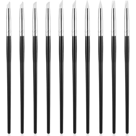 Set di 10 pennelli in silicone, strumenti professionali per modellare il silicone, pennelli per colla, pennelli flessibili per dipingere con i numeri, strumenti fai da te per la lavorazione dell'argil (1/5)