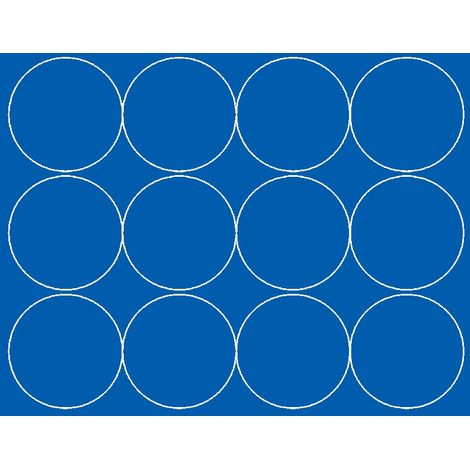 Adesivi circolari da 12 cm, 12 pezzi, blu opaco