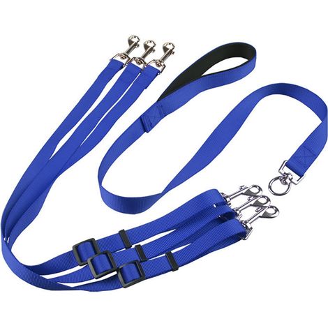 Juego de tres correas para perros con correa de nailon ajustable (ajustable en una a tres longitudes). (1/5)