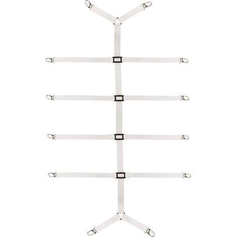 Attache Drap Housse,Tendeur Drap Housse Élastique Parfait pour Drap-Housse et Drap Plat Draps de Lit, Matelas, Canapé Coussin, Nappes (Blanc) (1/5)