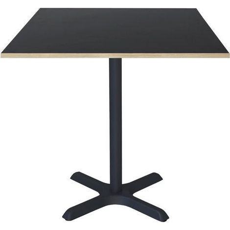 Table 70 x 70 cm - modèle Dina noir chants bois