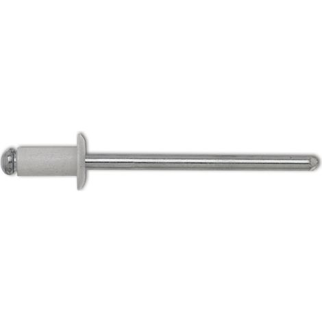 ISO15977 Blindniete Flachrundkopf 3.2x 8 Aluminium mit Stahldorn RAL9010 weiß