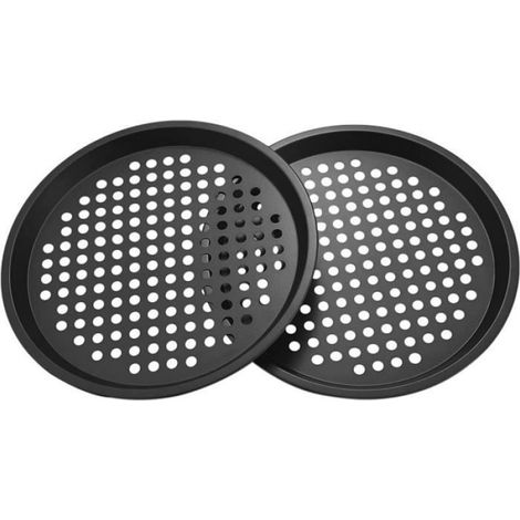 Plaque Et Grille Pour Cuisson Au Four - Lot 2 Poêles À Pizza Acier Carbone (1/4)