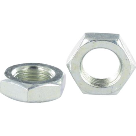 Ecrou hexagonal bas hm/contre Ecrou M12 Pas Gauche Acier zingué - 10 pièces (1/2)