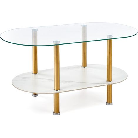Mesa de centro Houston 1993 , 51x50x100cm, Diámetro: 0, Vidrio templado, Ovalada