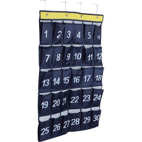30 Pochettes Murale Sac Rangement Téléphone Accroché Organisateur Numéroté Bleu Marine (1/5)