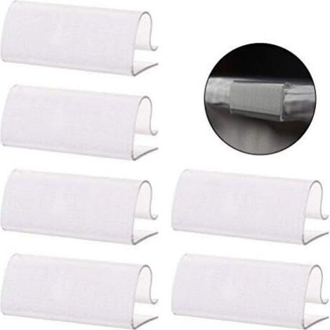 12 Pièces Clips de Jupe de Table en Plastique Transparent avec Attache à Crochet pour Couverture de Table Plinthe de Table Nappe Bord de Table (0,6"-0,8" (Forme de Bande)) (1/5)