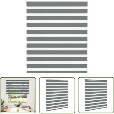 vidaXL Zebrarollo Dunkelgrau 130x100 cm Stoffbreite 125,9 cm Polyester (1/5)