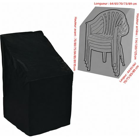 Housse de protection pour chaise de jardin simple 65x65x80/120 cm tissu Oxford noir 65 80 120cm 250 g – Livraison gratuite