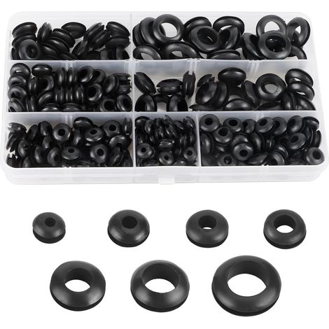 260 pezzi assortiti di passacavi in gomma, tappi passacavi in gomma in 7 misure, O-ring, rondelle e occhielli per fili, spine, cavi, settore automobilistico, auto, camion