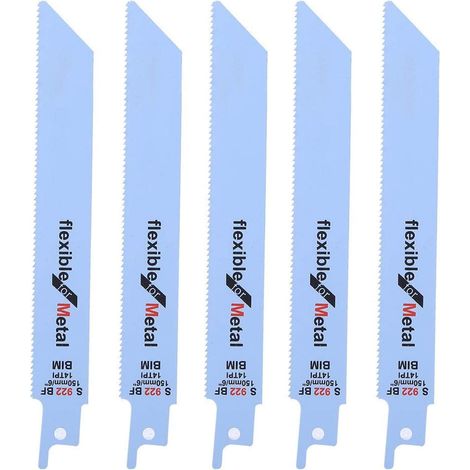 Reciprocating Saw Blade-5pcs 150mm/5.9inch Jigsaw Blade Reciprocating Saw Blade for Wood, Plastic and Metal (S922BF) (1/5)