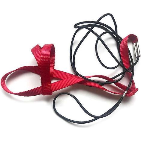Perchoir en corde pour perroquets, perruches, cockatiels et conures, taille XL rouge, réglable, anti-morsure, idéal pour l’entraînement.