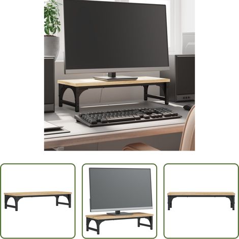 Support écran bois - Support de moniteur chêne sonoma 55x23x14 cm bois d'ingénierie (1/5)