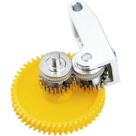Verbesserte Extruder-Zahnradbaugruppe aus gehärtetem Stahl für Bambu Lab P1S P1P X1 Carbon X1C 3D-Druckerzubehör Gelb+Silber (Gelb & Silber)