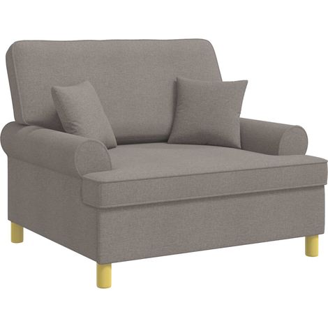 Fauteuil XXL avec coussins Taupe Tissu vidaXL