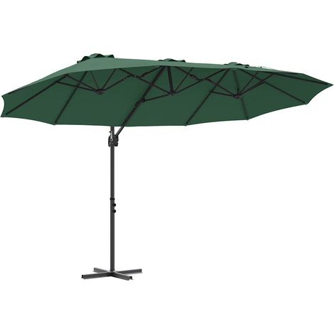 Parasol inclinable design moderne extérieur 372 x 198 x 243 cm en polyester vert