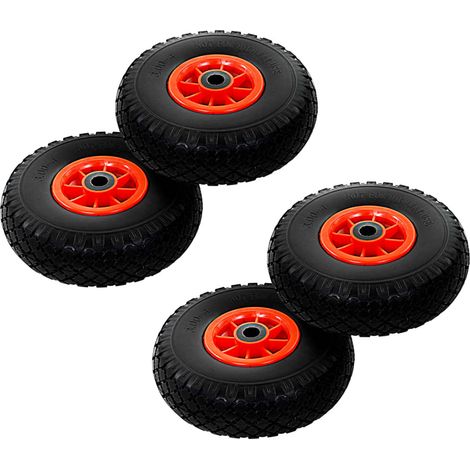 Roues pour diable, 4 pièces. PU solide 3.00 - 4 (260x85)
