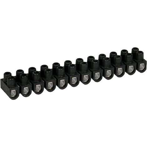 Eur Ohm – Domino électrique 12 plots à vis 2,5 mm² – Barrette acier noire – Capacité 24A pour connexions sécurisées – Applications industrielles