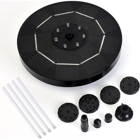 Pompe à eau pour fontaine à panneau solaire, pompe pour bassin, 3,5 W (accessoires noirs) (1/5)