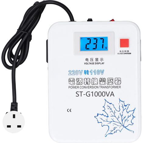 220V-110V Einphasen-Transformator, 1000W, Netzspannungswandler mit UK-Stecker, für elektrische Geräte (1/5)