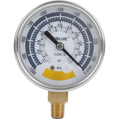 zor – Manomètre à vide 0-14 psi – Acier inoxydable 304 – Connecteur NPT 1/8 in – Précision pour applications professionnelles (1/4)