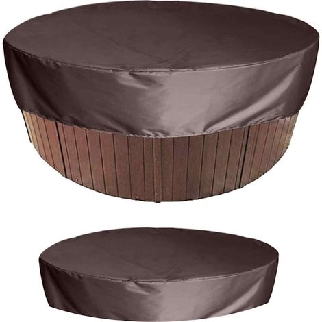 Couverture pour spa, en toile, imperméable et élastique, 190 x 90 cm, marron (1/5)