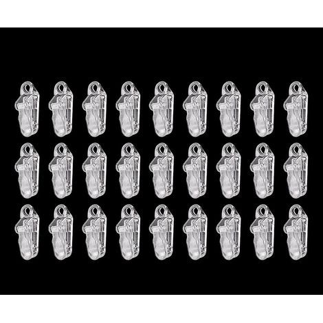 30 clip per teloni, clip per tende da sole, clip in plastica per tende da campeggio, trasparenti (1/5)