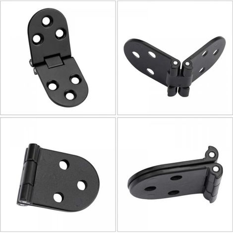 4 Pieces Flip Hinges, Round Edge 180 Degree Zinc Alloy, Flip Hinge for Folding Table, Cabinet, Wardrobe, Doors, Wood, Wooden Box, Home, Furniture, Hardware, Anti-Rust Durable Spray Paint Black (1/5)