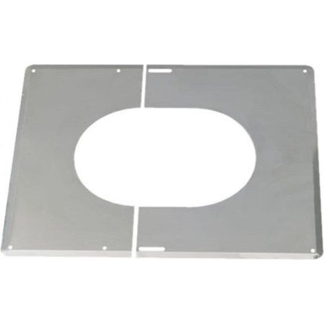 TEN – Plaque de finition inox 130° pour conduits pellets double paroi – Angle 0 à 30° – Pour diamètre 80/130 mm