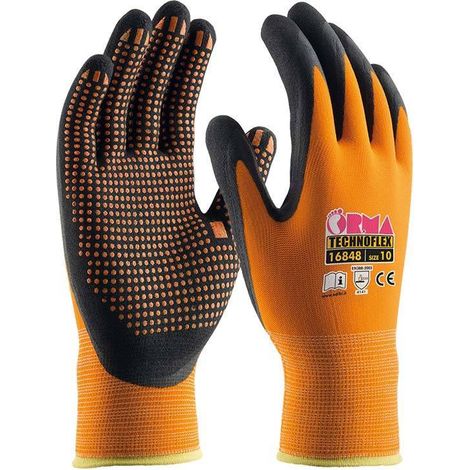 Guanti Technoflex - arancio - Taglia: 9