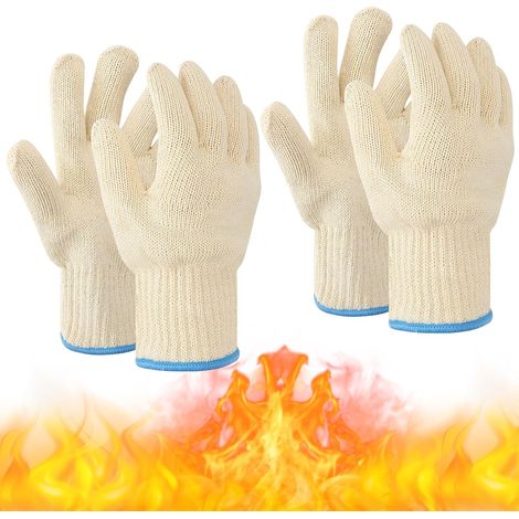 CCYKXA Küchenhandschuh mit Verbrühungsschutz, Ofenhandschuh, hitzebeständig, Grillhandschuh, für drinnen und draußen, dickes Strickgewebe aus Baumwolle für Backofen, Heißluftfritteuse, Grill, heiße Sp (1/5)