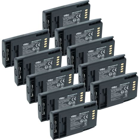vhbw 10x Akku Ersatz für Motorola PMNN4351A, PMNN4351B, PMNN6074 für Funkgerät, Walkie Talkie (2200 mAh, 3,7 V, Li-Ion)