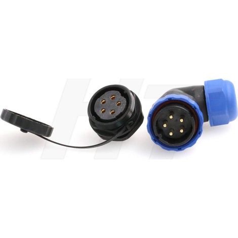 Waterproof 5 Pin Plastic External Threaded Connector Industrial Power Supply 25A Circular Male Female Plug + Panel Socket (5 Pin) (1/5)