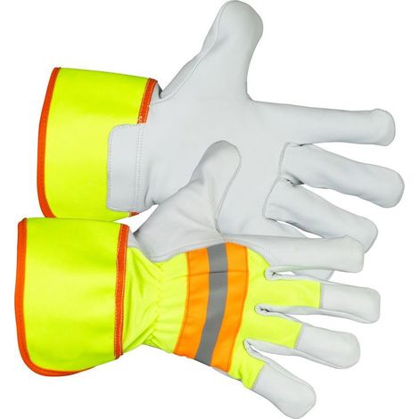 Handschuhe Strend Pro Janus High Vision, Textil/Leder mit Reflexelementen, Größe 10/XL, Blister