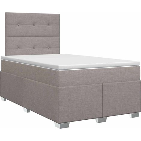 Maison Exclusive - Letto box spring con materasso Tortora 120 x 190 cm Tessuto (1/5)