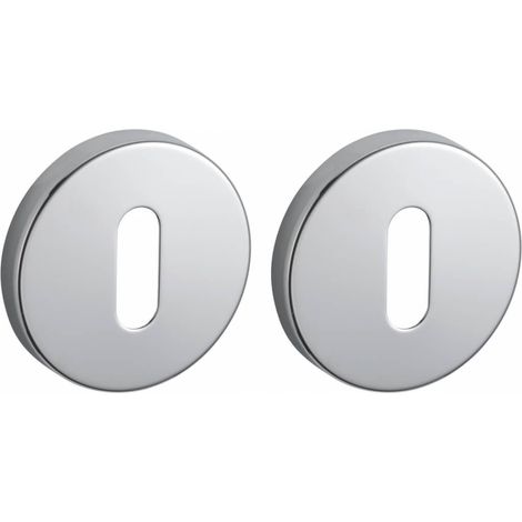 Coppia di rosette tonde Ø 50 mm con foro chiave, cromo lucido – THIRARD (1/3)