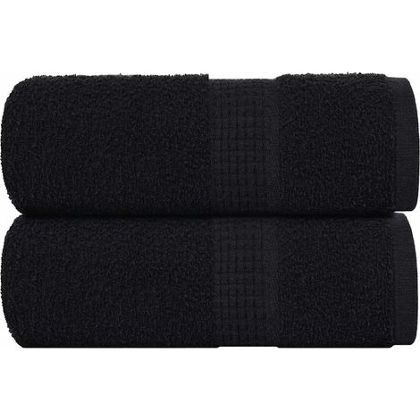 vidaXL Asciugamani Ospiti 2 pz Neri 30x50 cm 360 g/m² 100% Cotone